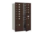 Salsbury Industries Salsbury 3712D-12ZFU 4C Horizontal Mailbox 12 Door High Unit - 44.50 Inches - Double Column - 12 Mb1 Doors - 2 Pl5S - Bronze - Front Loading - Usps Access 3712D-12ZFU